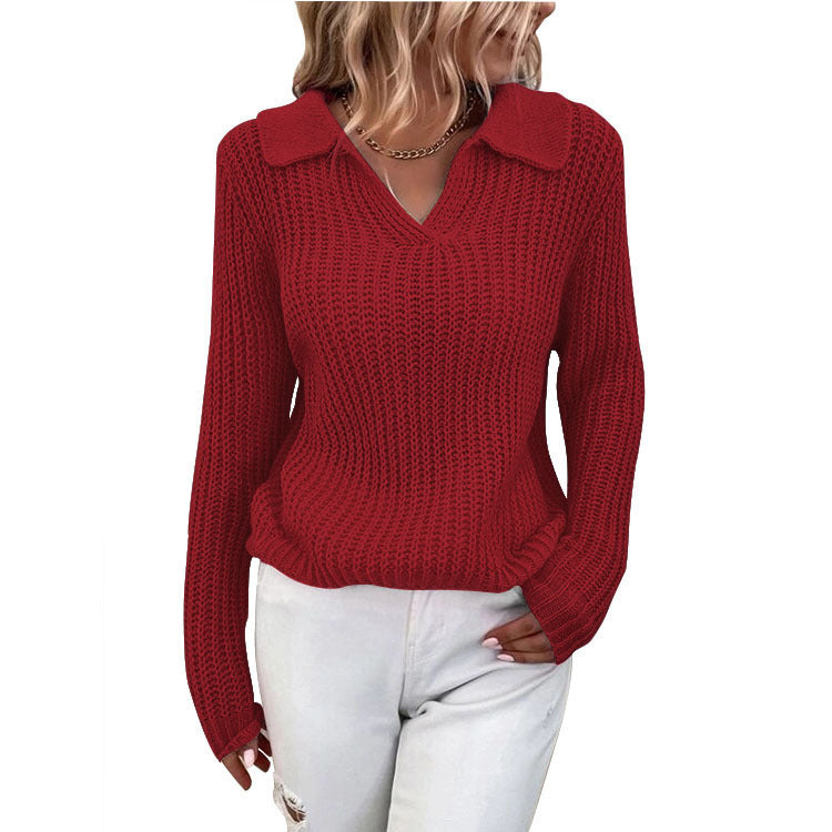 Lightweight women's sweater with collar Lune London