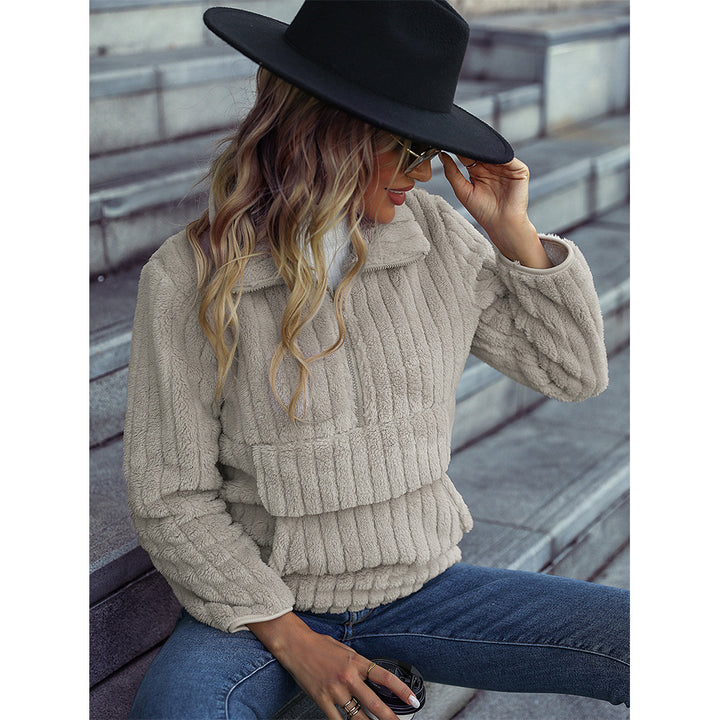 Ladies Fleece Pullover with High Collar Lune London