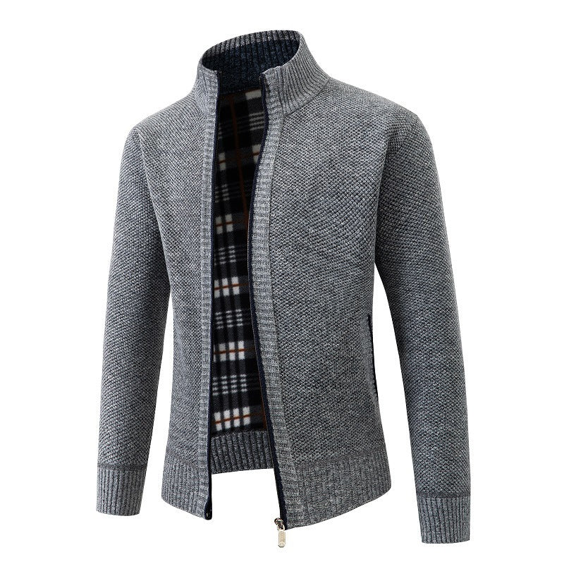Fashion knit jacket for men with an innovative structure and a warm lining Lune London