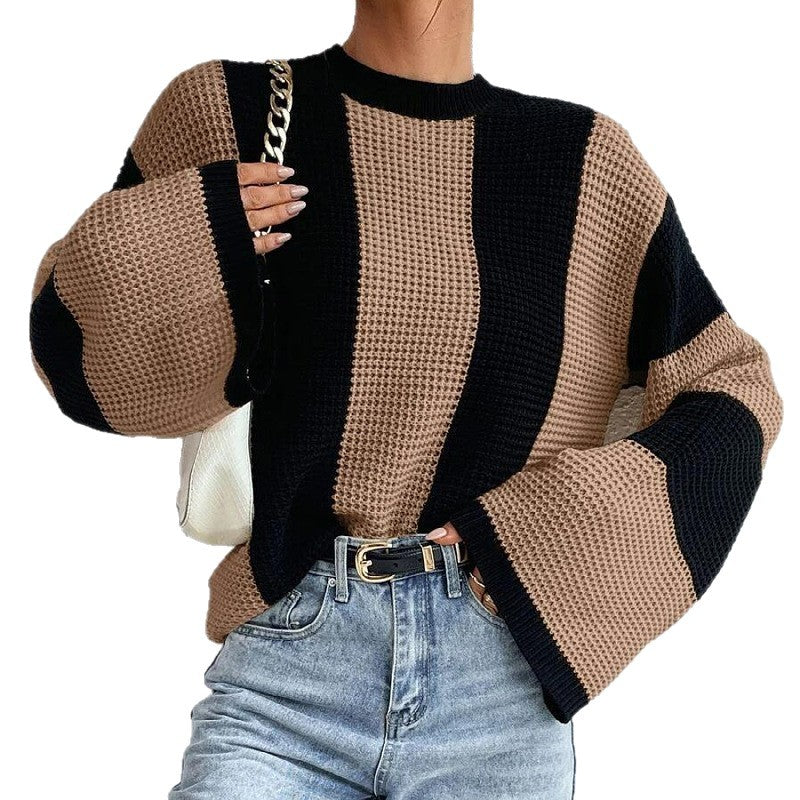 Women's trendy knit sweater with wide sleeves and unique texture Chic and Style