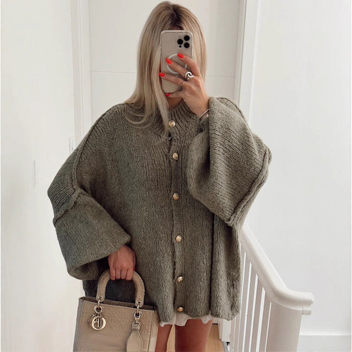 Knit jacket for women with an oversized fit and elegant button details Lune London