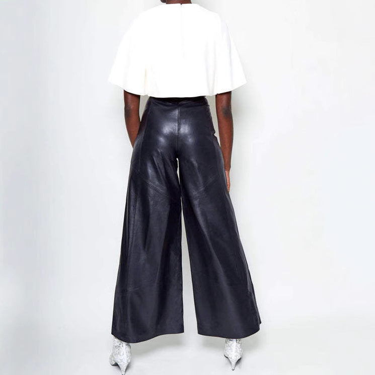 High-waisted leather pants for women Lune London
