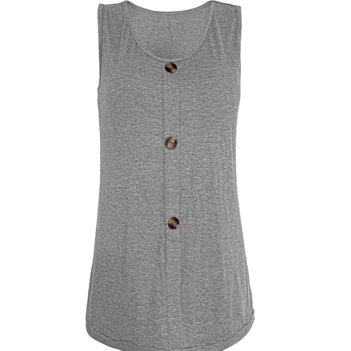 Women Sleeveless Top with decorative buttons and relaxed fit Lune London