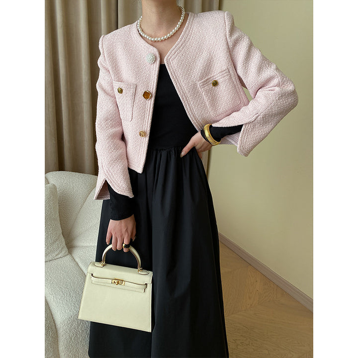 Women's Elegant Jacket with Button Details and Practical Pockets Chic & Stil