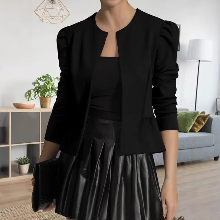 Trendy women's blazer jacket with puff sleeves and a textured design Lune London