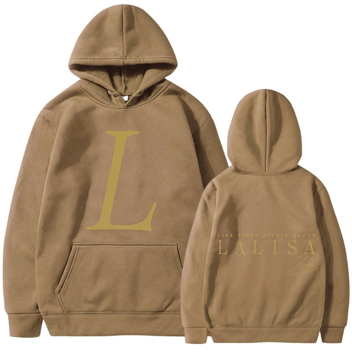 Women's hoodie with stylish initials print and generous kangaroo pocket Lune London