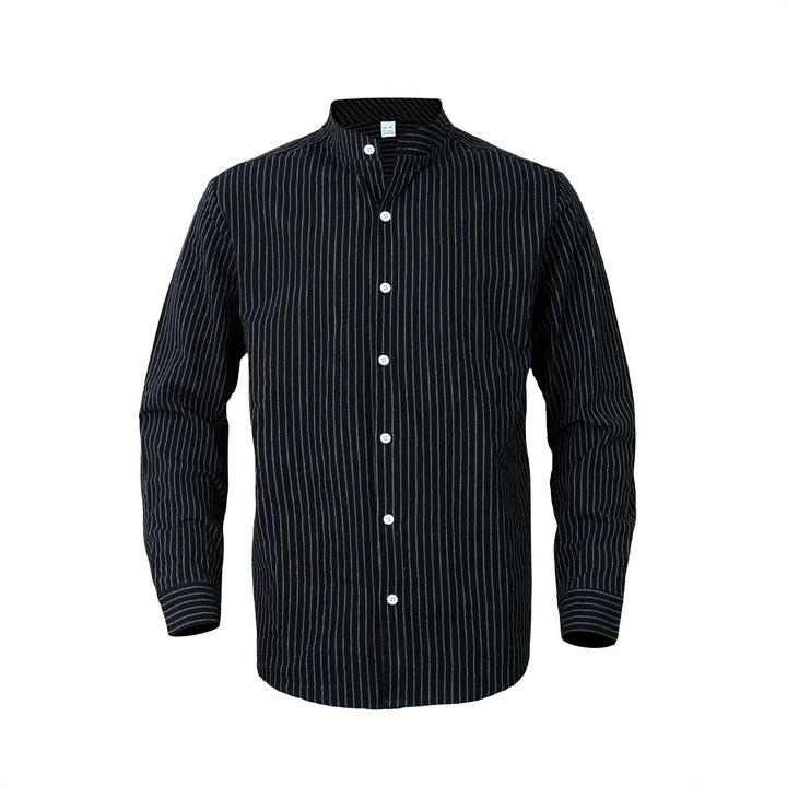 Elegant shirt for men with stand-up collar and fine stripes Lune London