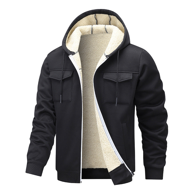 Padded hooded jacket for men with a sporty design and practical pockets Lune London