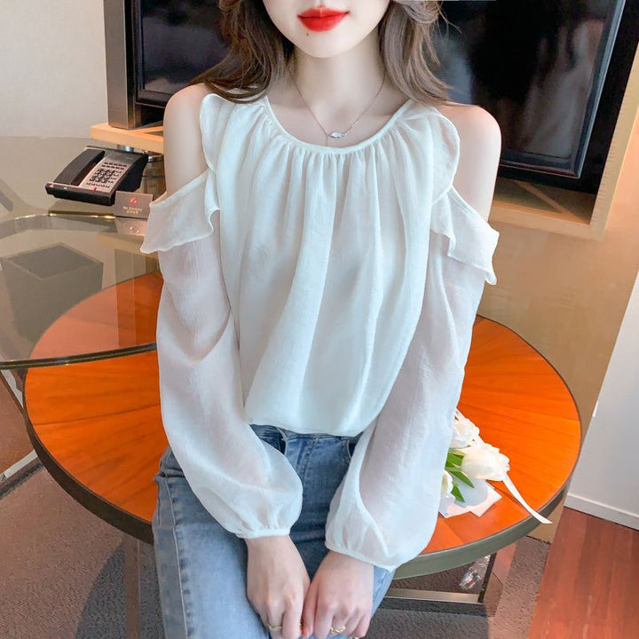 Blouse femme avec design off-shoulder et détails volants Chic & Stil
