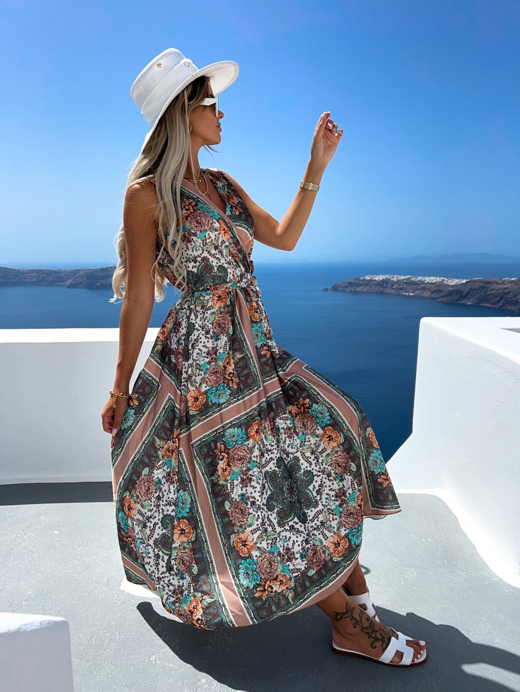 Lune London floral bohemian maxi dress
