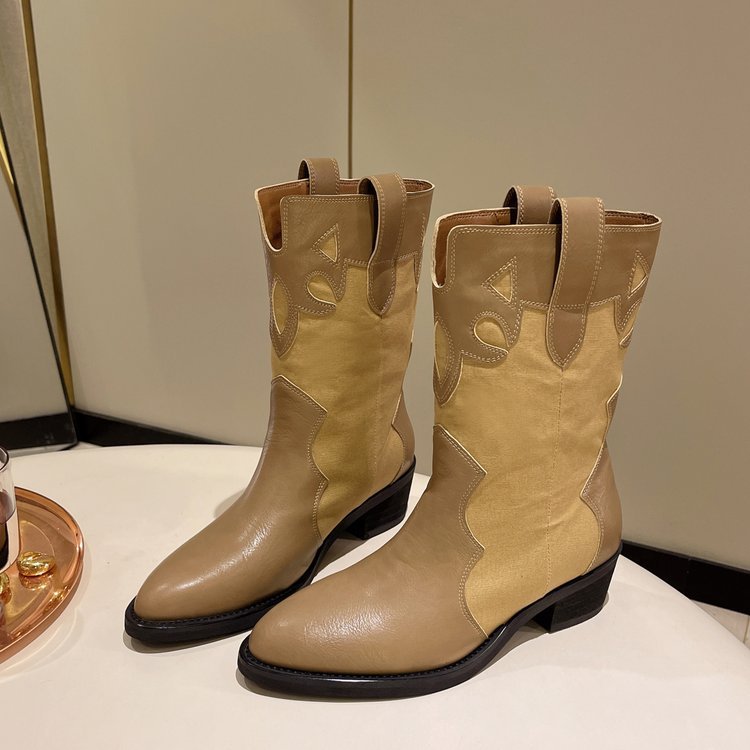 Women's cowboy-style ankle boots with a unique design and a compact heel Lune London