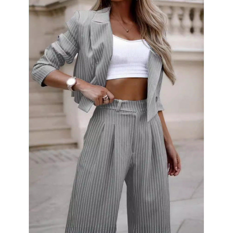 Ladies trendy checked jacket with matching soft trousers Lune London