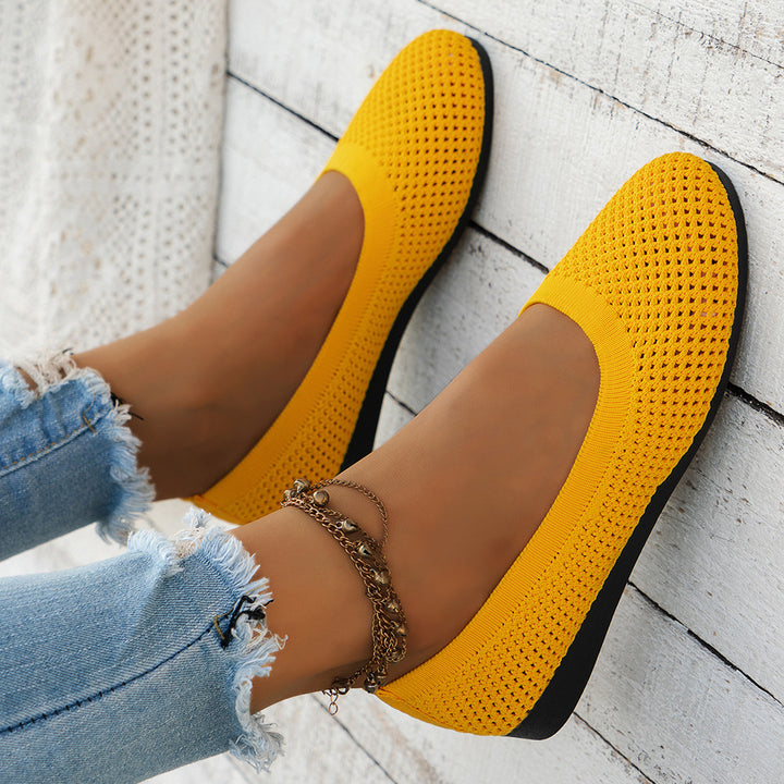 Women Breathable Knit Ballet Shoes Lune London