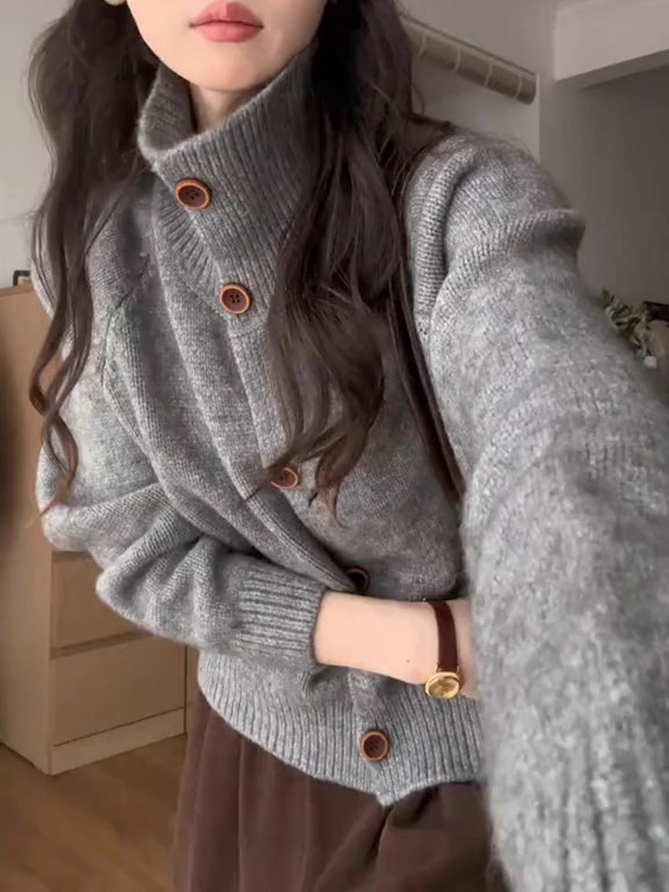 Fashion knit cardigan for women with button details and relaxed fit Lune London