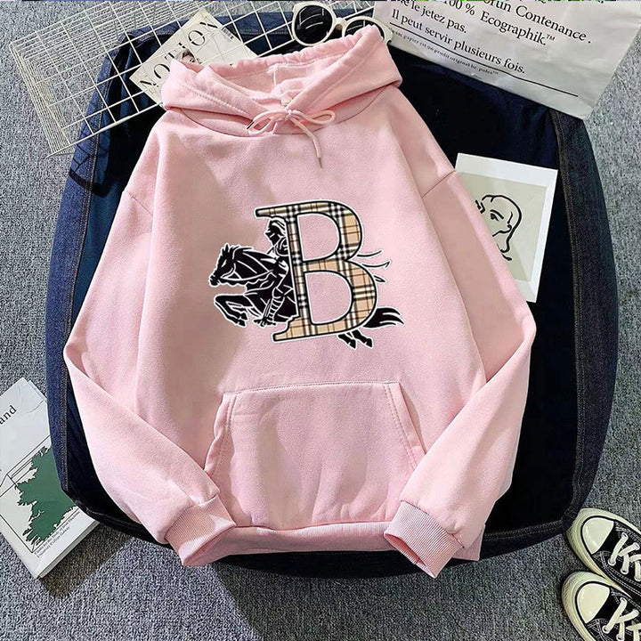 Women's hoodie with a stylish horse motif and luxurious font Chic & Stil