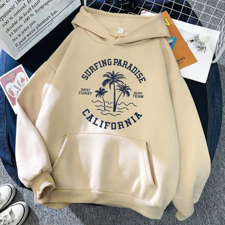 Women's hoodie with casual surf design and high-quality cotton blend Chic & Stil