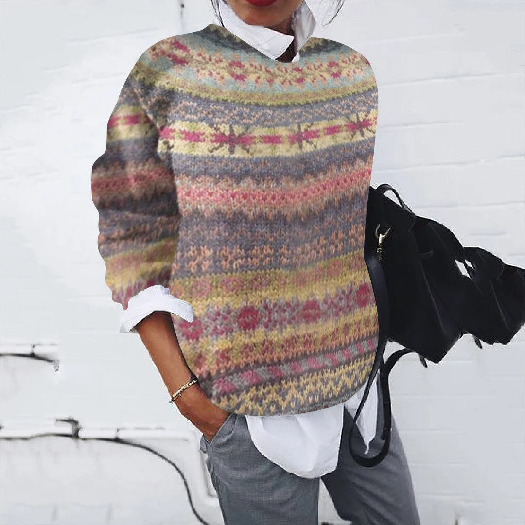 Women Patterned Sweater with Modern Knit Design Lune London