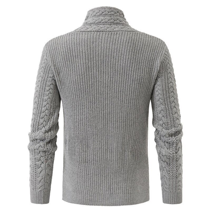Men's knit sweater with elegant shawl collar and braids pattern Lune London