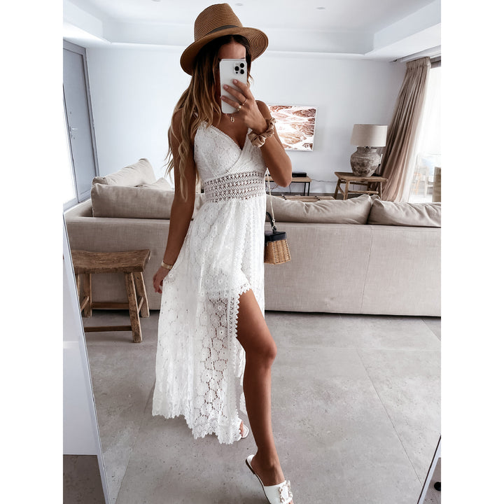 Summer maxi dresses for women with lace ornament Lune London