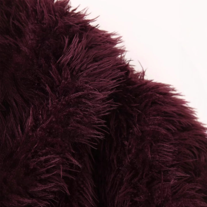 Ladies comfortable faux fur jacket with shawl collar and elegant silhouette Lune London