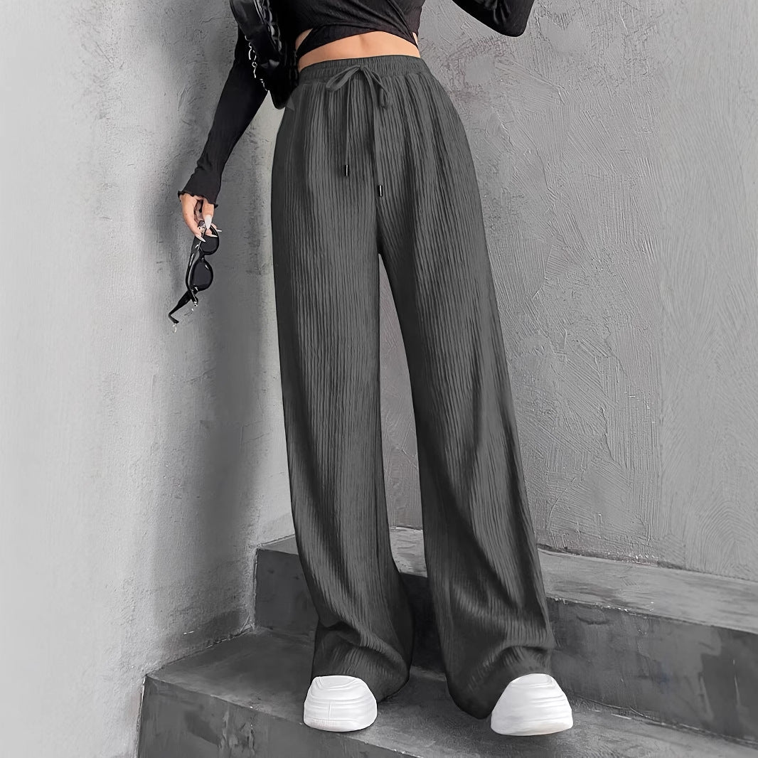 Wide pleated pants for women with elastic waistband Lune London