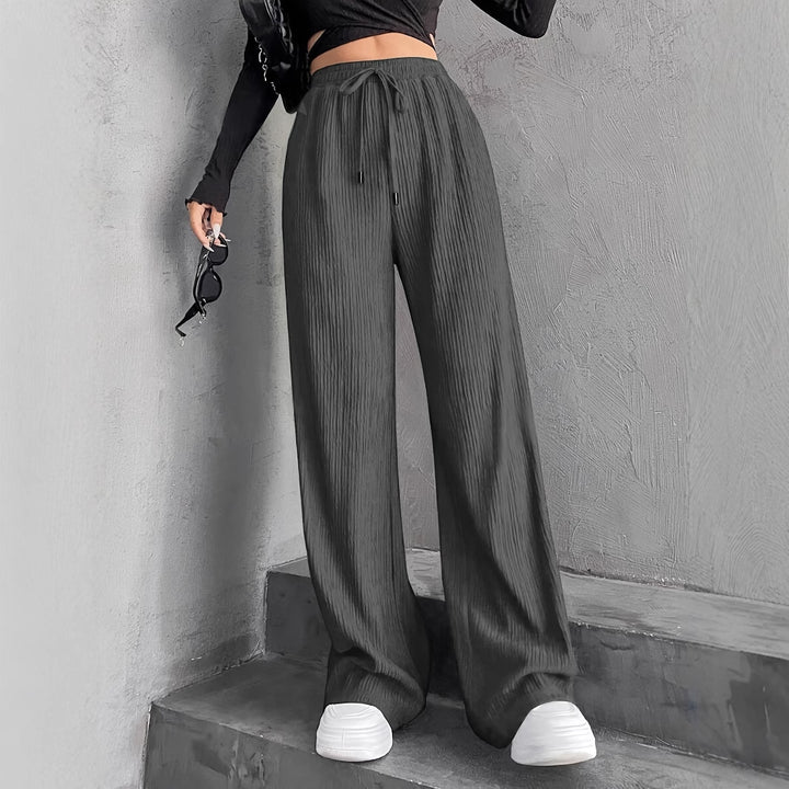 Wide pleated pants for women with elastic waistband Lune London