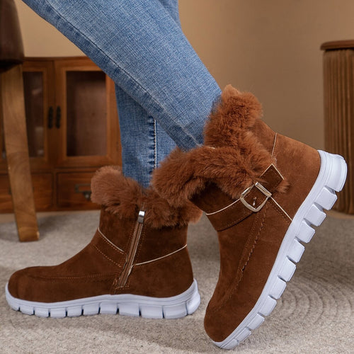 Women's winter boots with a cozy faux fur collar and a non-slip sole Lune London