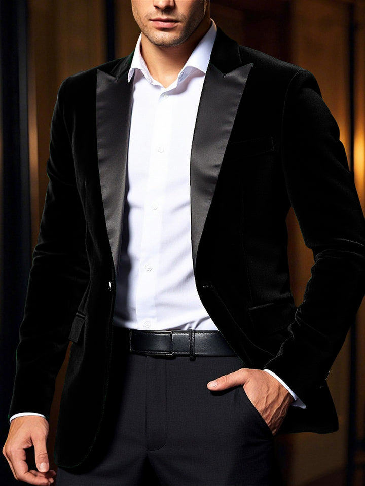 Elegant velvet jacket for men with satin collar Lune London
