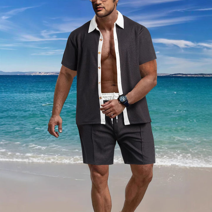 Men's casual short-sleeve shirt and structured design shorts Lune London