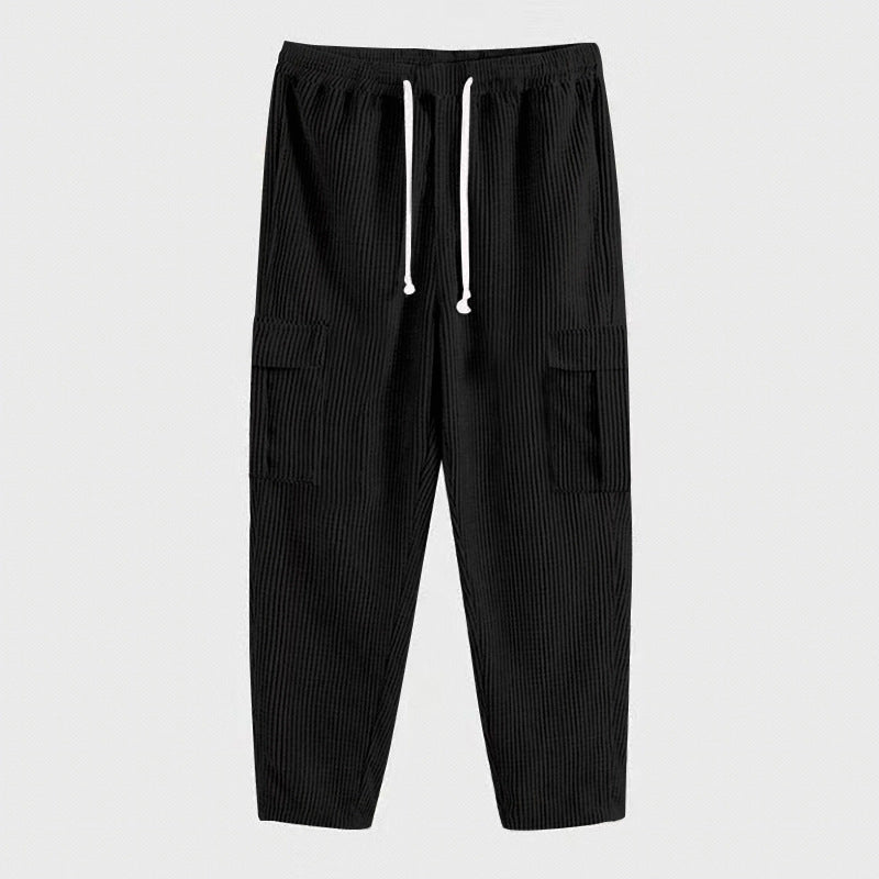 Men's comfortable cargo pants with adjustable waistband and side pockets Lune London