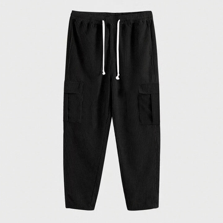 Men's comfortable cargo pants with adjustable waistband and side pockets Lune London