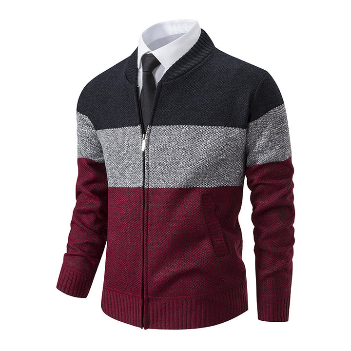 Modern knit jacket for men with modern zipper Lune London