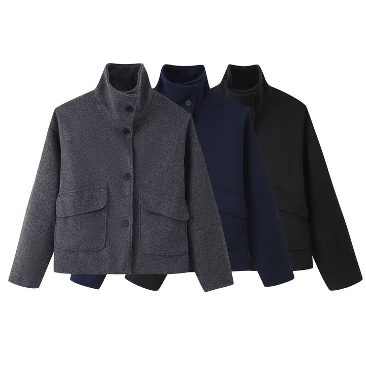 Ladies soft and stylish transitional jacket with high collar Lune London
