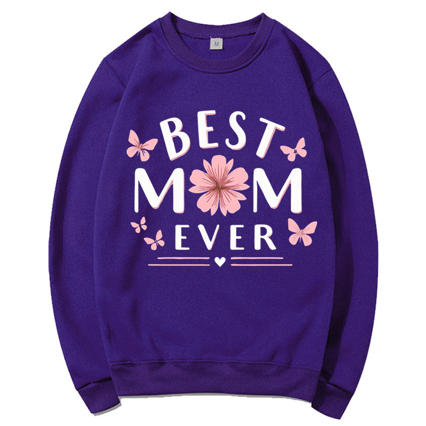 Sweatshirt pour femmes avec une phrase favorite ludique et un design floral Chic & Stil