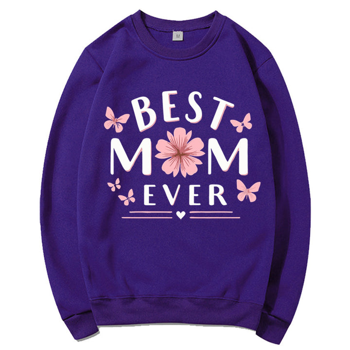 Sweatshirt pour femmes avec une phrase favorite ludique et un design floral Chic & Stil