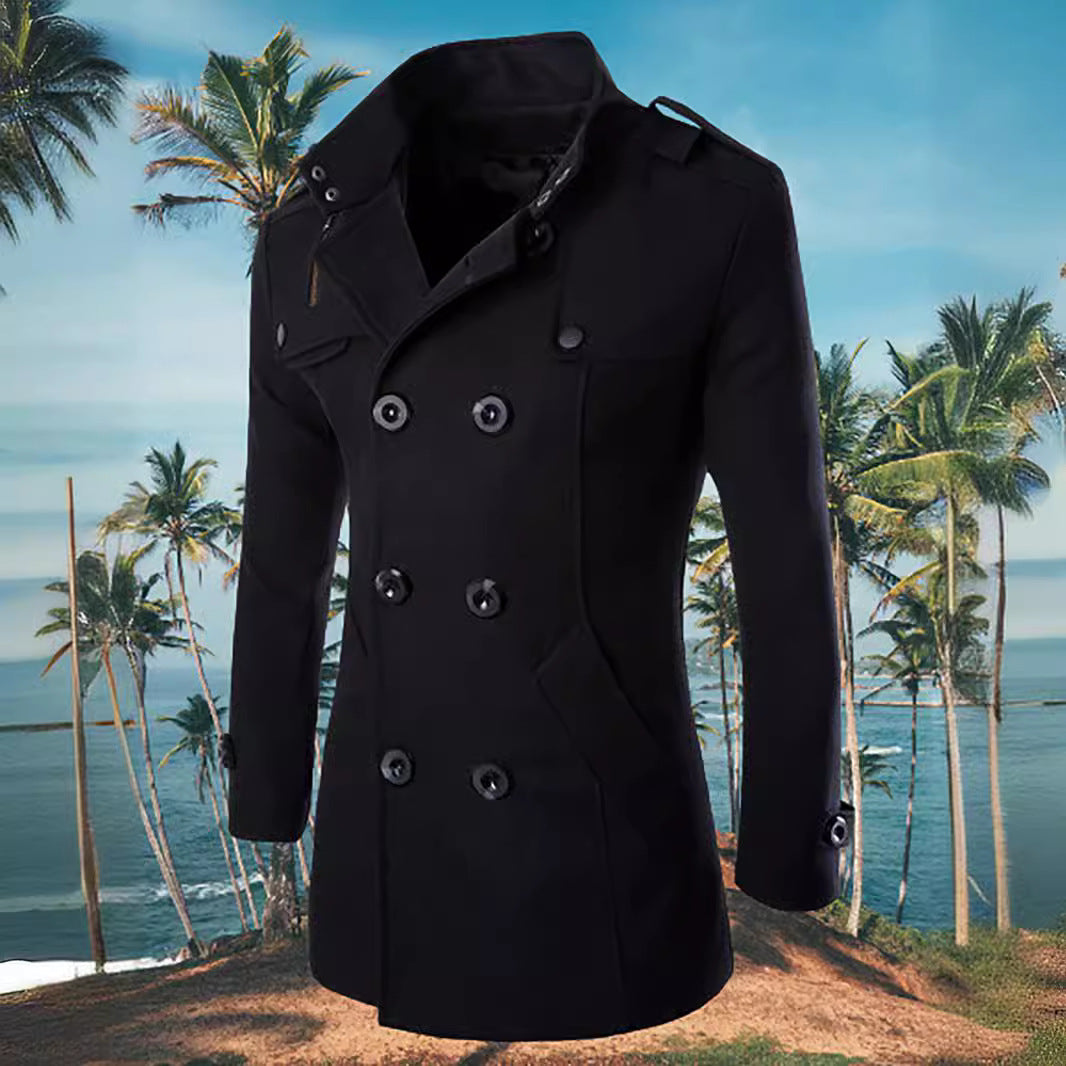 Elegant double-breasted coat for men with modern accents Lune London