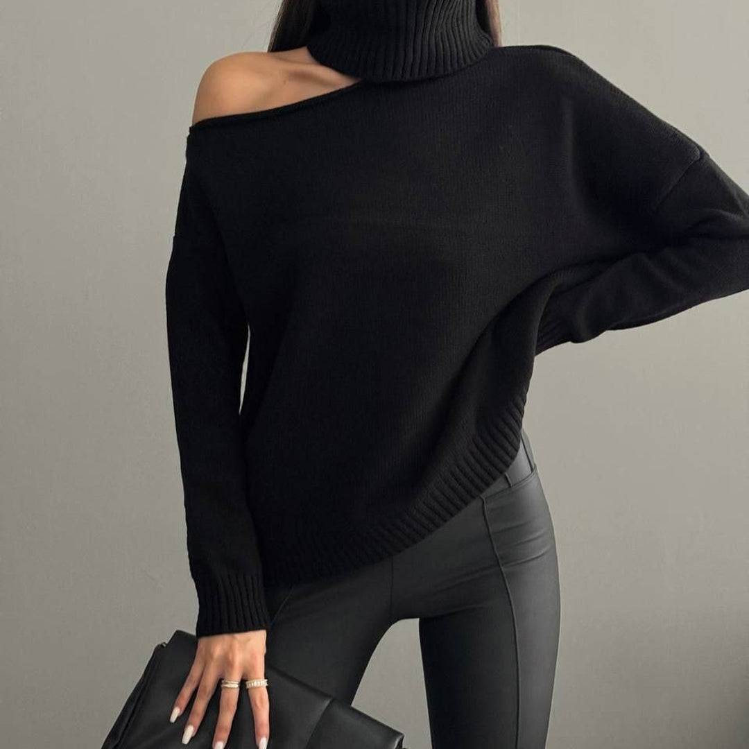 Fashion turtleneck sweater for women with sleeveless design and stylish ribbed details Lune London