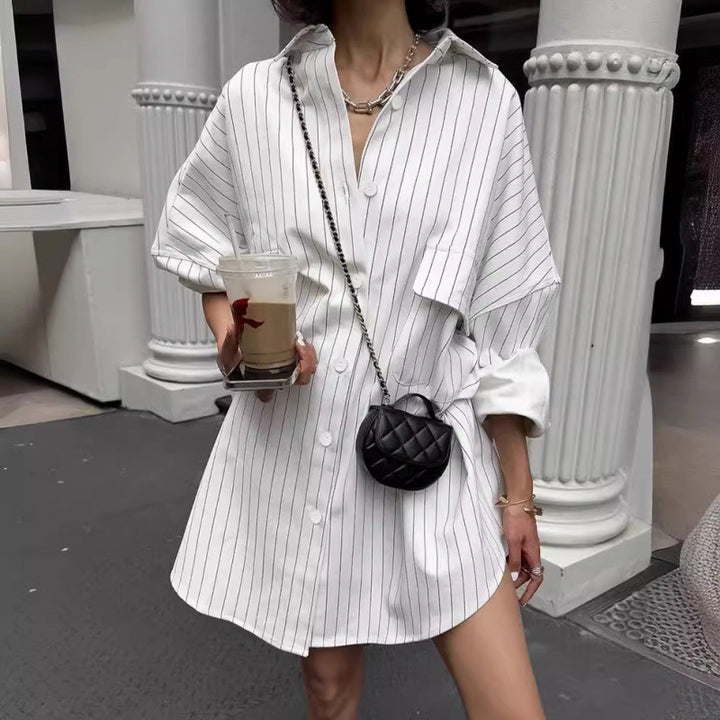 Oversized striped shirt dress for women Lune London