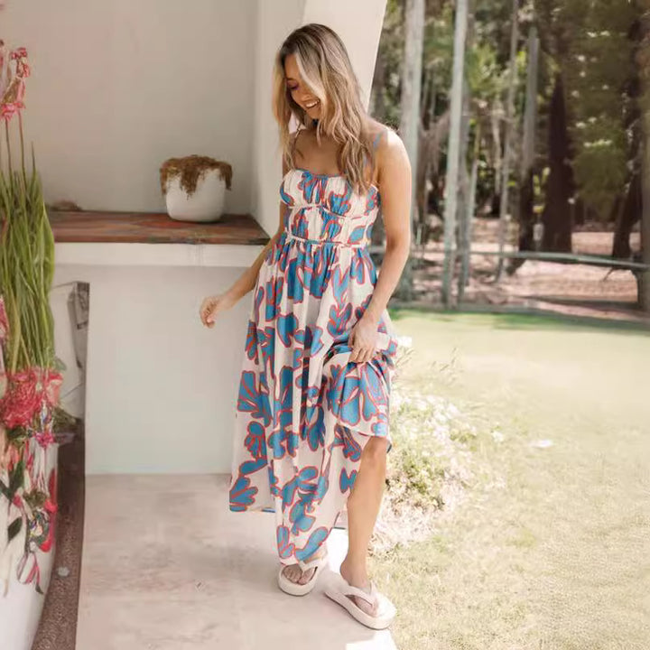 Ladies Floral Maxi Dress Fluid Lune London