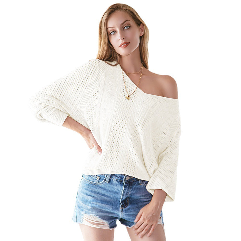 Knit sweater for women with a trendy openwork pattern and an oversized fit Lune London