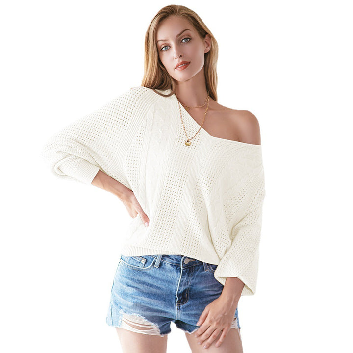 Knit sweater for women with a trendy openwork pattern and an oversized fit Lune London
