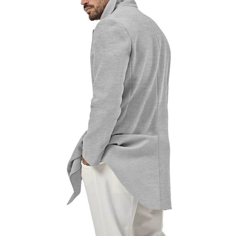 Elegant classic wool coat for men with double-breasted buttons and high collar Lune London