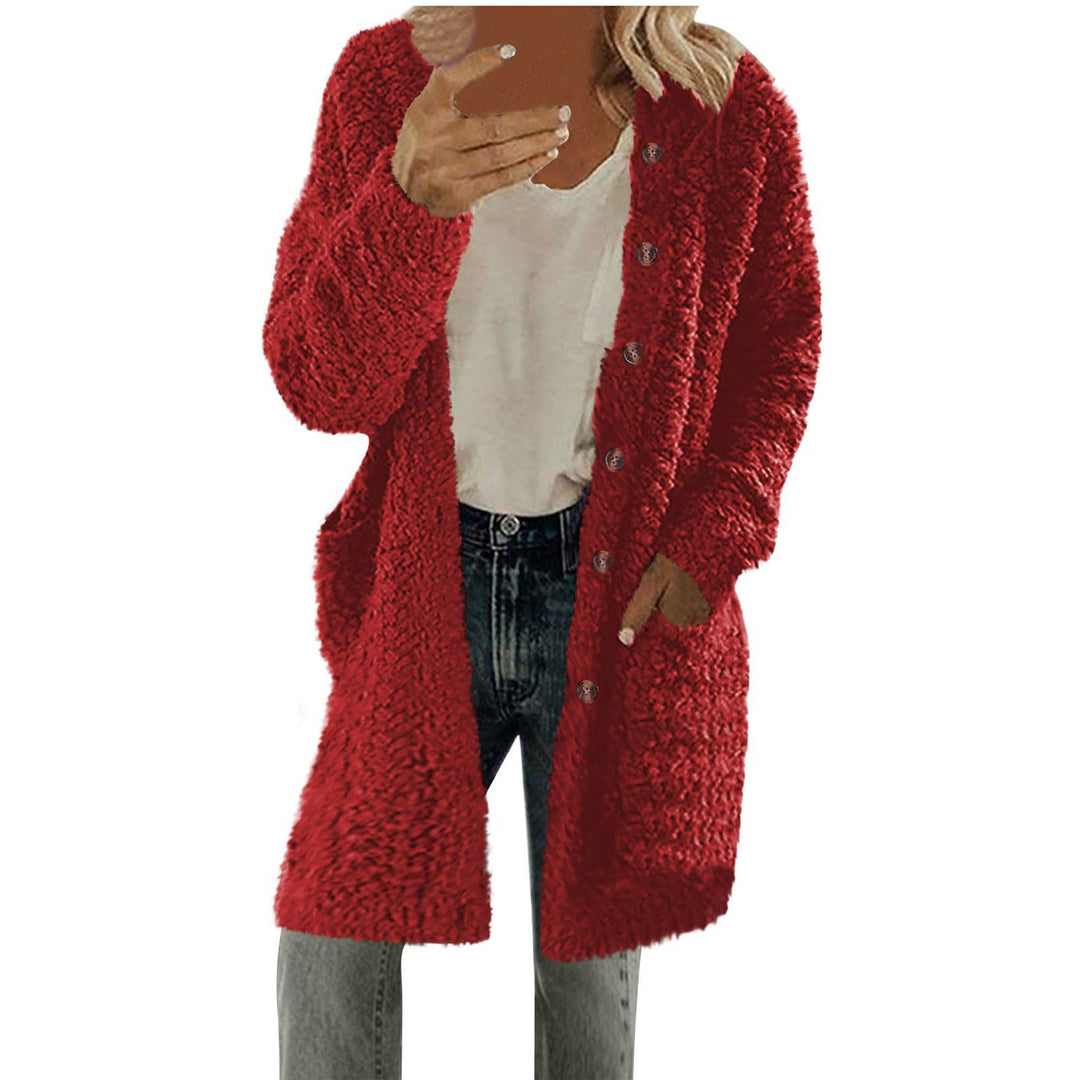 Oversized fleece jacket for women with button details and practical pockets Lune London
