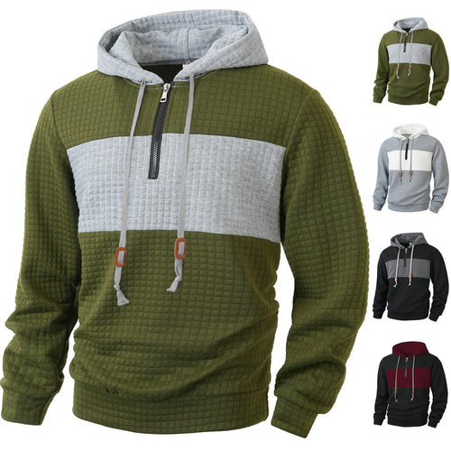 Men's Hoodie with 1/4 zipper and structured design Lune London