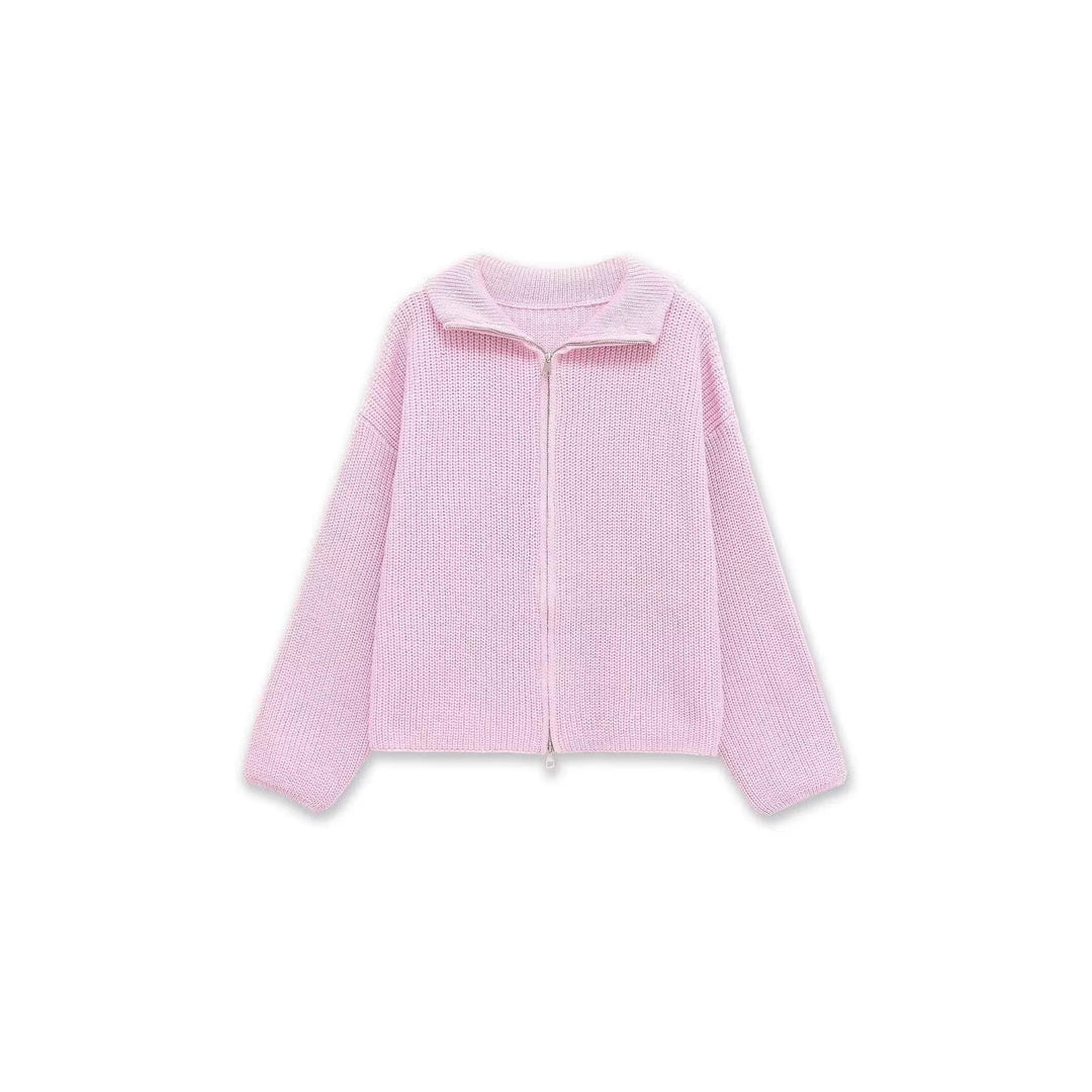 Cardigan rayé pour femmes avec capuche confortable et fermeture éclair Chic & Stil