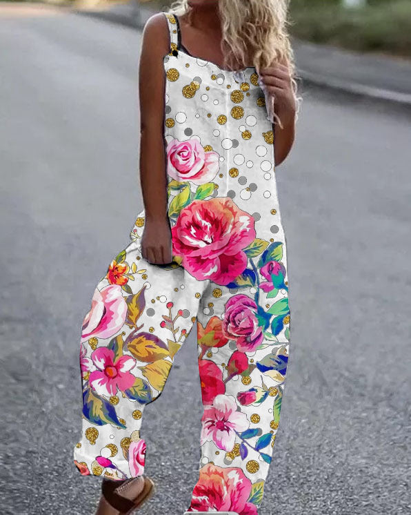 Lune London Floral Print Artistic Jumpsuit for Women