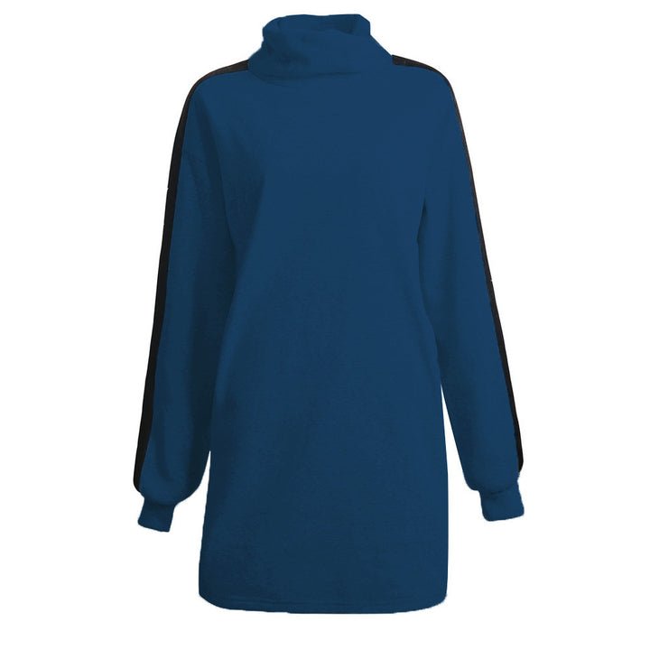 Casual sweatshirt dress for women with a high collar and side inserts Lune London