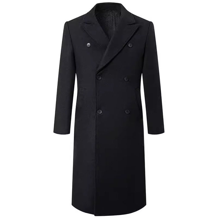 Double-breasted wool coat for men with an elegant notch lapel Lune London