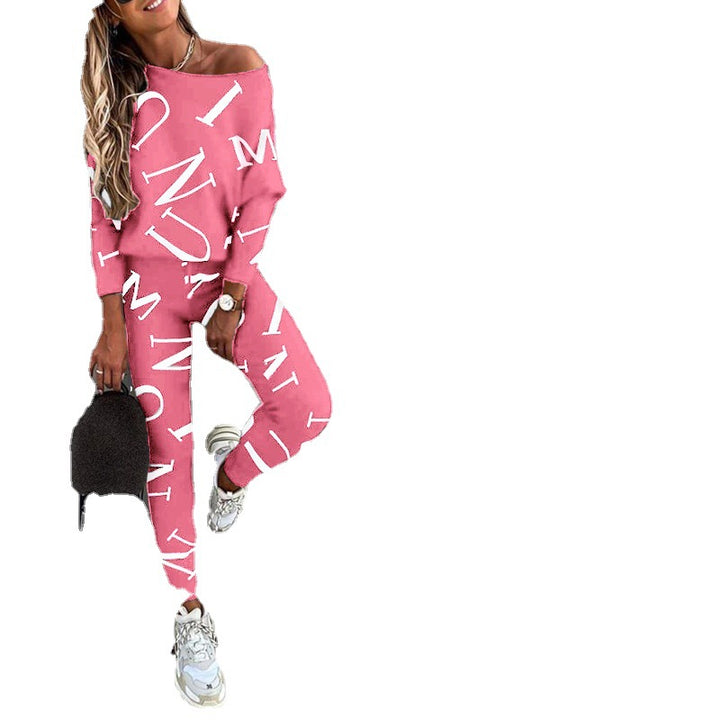 Chic and Stylish Lounge Set for Ladies with Letter Print