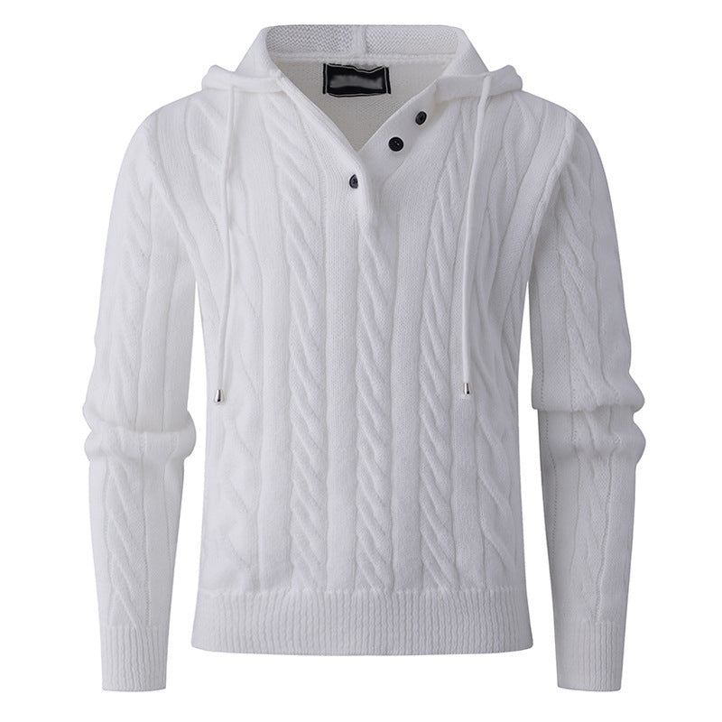 Chunky knit hoodie for men with modern embossed pattern Lune London
